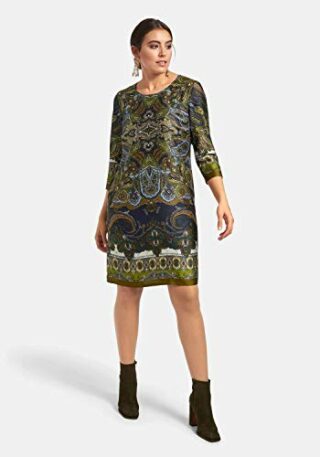 EMILIA LAY Abendkleid mit Allover-Muster, Grün