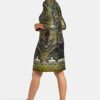 EMILIA LAY Abendkleid mit Allover-Muster, Grün
