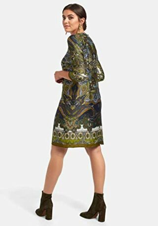 EMILIA LAY Abendkleid mit Allover-Muster, Grün