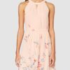 ESPRIT Collection 020EO1E302 Leinenkleid Maxikleid, Pink