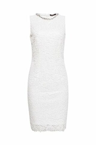 ESPRIT Collection 038EO1E027 Etuikleid, Weiß