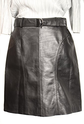 Eimee Lederrock in A-Linie, Schwarz Eimee Lederrock in A-Linie, Schwarz