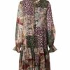 FROGBOX Ausgestelltes Kleid, Braun