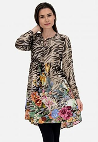 FROGBOX Sommerkleid mit langen Armen, Braun