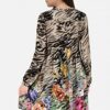 FROGBOX Sommerkleid mit langen Armen, Braun