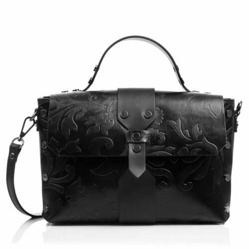 Firenze Artegiani GODIVA Leder Handtasche, Schwarz