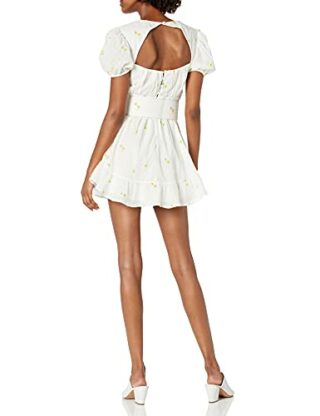 For Love & Lemons Abby Mini Kleid, Beige