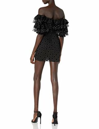 For Love & Lemons Adella Party Cocktailkleid, Schwarz