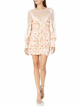 For Love & Lemons Aster FLORAL Mini Cocktailkleid, Orange