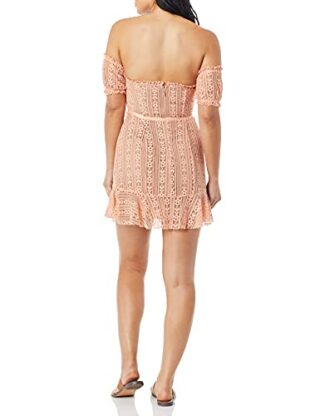 For Love & Lemons Dakota Minikleid aus Spitze, Orange
