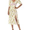 For Love & Lemons Emma Midi Cocktailkleid, Gelb