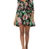 For Love & Lemons Minikleid mit Blumenmuster, Schwarz