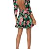 For Love & Lemons Minikleid mit Blumenmuster, Schwarz