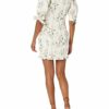 For Love & Lemons Rose Mini Kleid, Gestreift, Beige