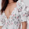 For Love & Lemons Rose Mini Kleid, Gestreift, Beige