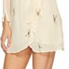 For Love & Lemons Scorpion Wickel-Minikleid Cocktailkleid, Beige