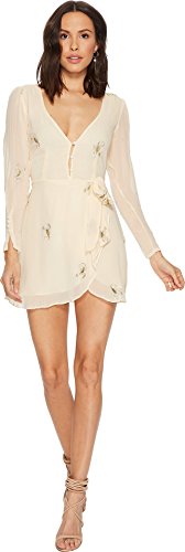 For Love & Lemons Scorpion Wickel-Minikleid Cocktailkleid, Beige