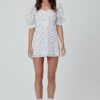 For Love & Lemons WILD Cherry Mini Kleid, Blau