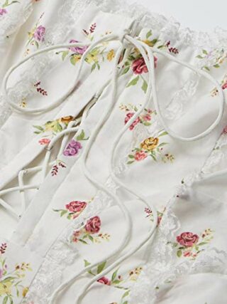 For Love & Lemons Wildflower Mini Kleid, Beige