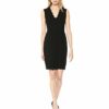 French Connection Whisper Light Stretch-Minikleid mit Wellenschliff, Schwarz