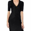 French Connection Zasha Spotlight Body-Kleid mit V-Ausschnitt, Schwarz