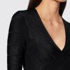 French Connection Zasha Spotlight Body-Kleid mit V-Ausschnitt, Schwarz