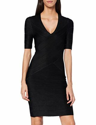 French Connection Zasha Spotlight Body-Kleid mit V-Ausschnitt, Schwarz