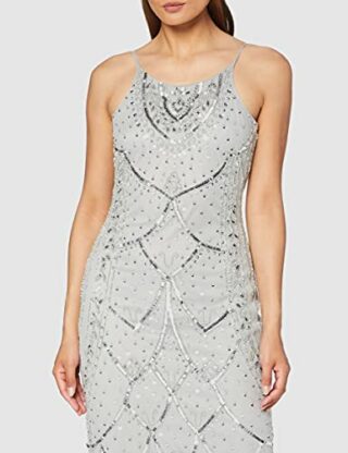 Frock and Frill Gaia Cocktailkleid mit Fransen, Grau