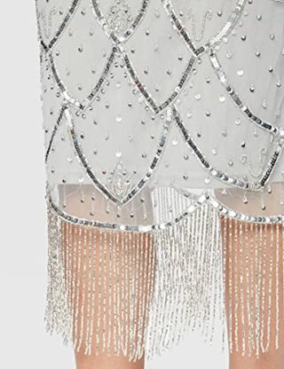 Frock and Frill Gaia Cocktailkleid mit Fransen, Grau