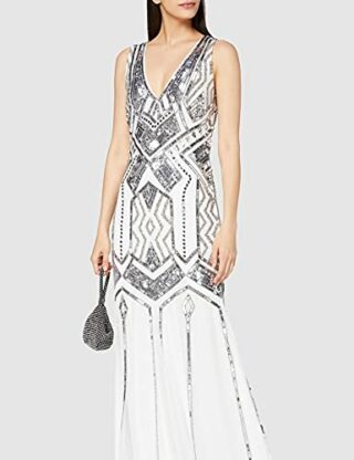 Frock and Frill Gilda Maxikleid mit V-Ausschnitt, Weiß