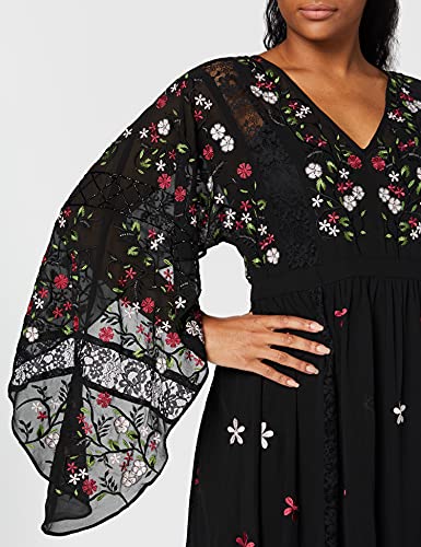 Frock and Frill Glenda Maxikleid mit Cape-Ärmeln, Schwarz Frock and Frill Glenda Maxikleid mit Cape-Ärmeln, Schwarz