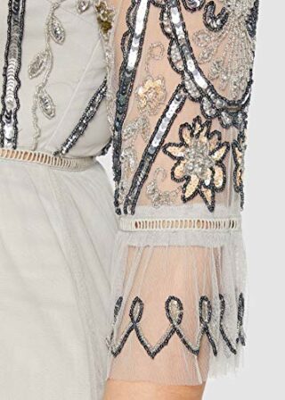 Frock and Frill Isobelle Abendkleid, Knielang, Grau