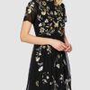 Frock and Frill Josie Maxikleid, Bestickt, Schwarz