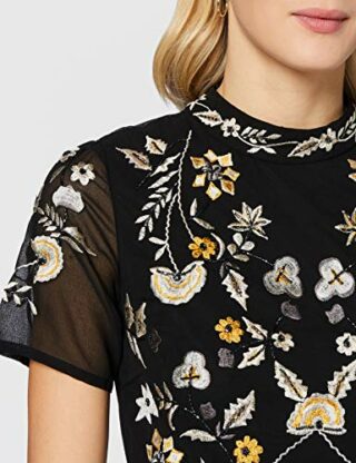 Frock and Frill Josie Maxikleid, Bestickt, Schwarz