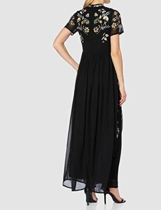 Frock and Frill Josie Maxikleid, Bestickt, Schwarz