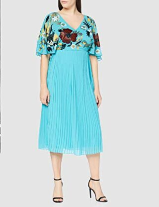 Frock and Frill Kara Midikleid mit Faltenrock, Blau