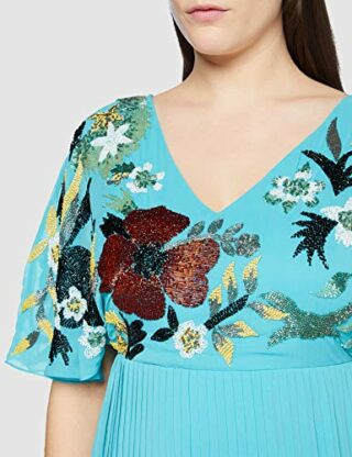 Frock and Frill Kara Midikleid mit Faltenrock, Blau