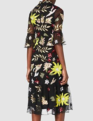 Frock and Frill Karaline Besticktes Midikleid, Schwarz