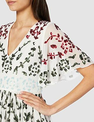 Frock and Frill Midi Cocktailkleid, Weiß