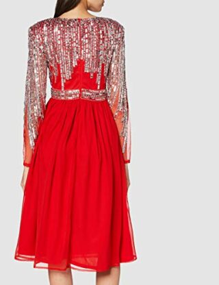 Frock and Frill Skater-Midikleid Cocktailkleid, Rot