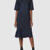 G-STAR RAW Midi Wickelkleid mit V-Ausschnitt, Blau