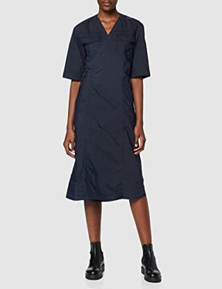G-STAR RAW Midi Wickelkleid mit V-Ausschnitt, Blau