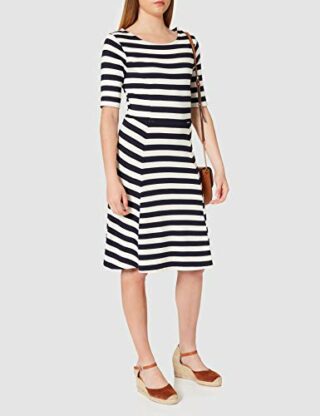 GANT D1. Ausgestelltes Kleid, Gestreift, Blau