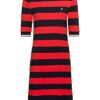 GANT D1. BAR Gestreiftes Jerseykleid, Rot