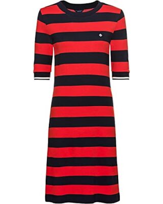 GANT D1. BAR Gestreiftes Jerseykleid, Rot