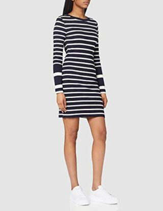 GANT D1. Detail Sommerkleid aus Jersey mit Streifen, Blau