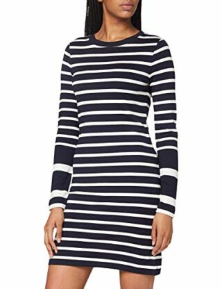 GANT D1. Detail Sommerkleid aus Jersey mit Streifen, Blau
