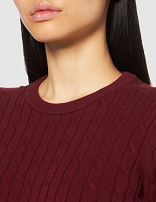 GANT D1. Etui-Kleid mit Zopfmuster, Rot
