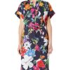 GANT D2. Humming Popover Kleid mit Blumen, Blau