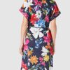 GANT D2. Humming Popover Kleid mit Blumen, Blau